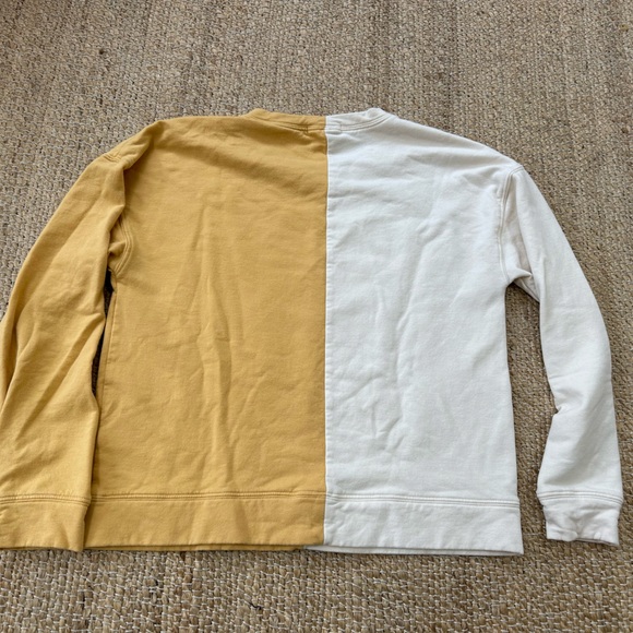 Marine Layer Cate colorblock sweatshirt yellow and off white size small - Picture 6 of 10